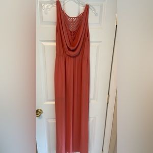 Pink dress high/low maxi